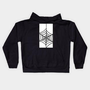 White and Black Spider Web Kids Hoodie